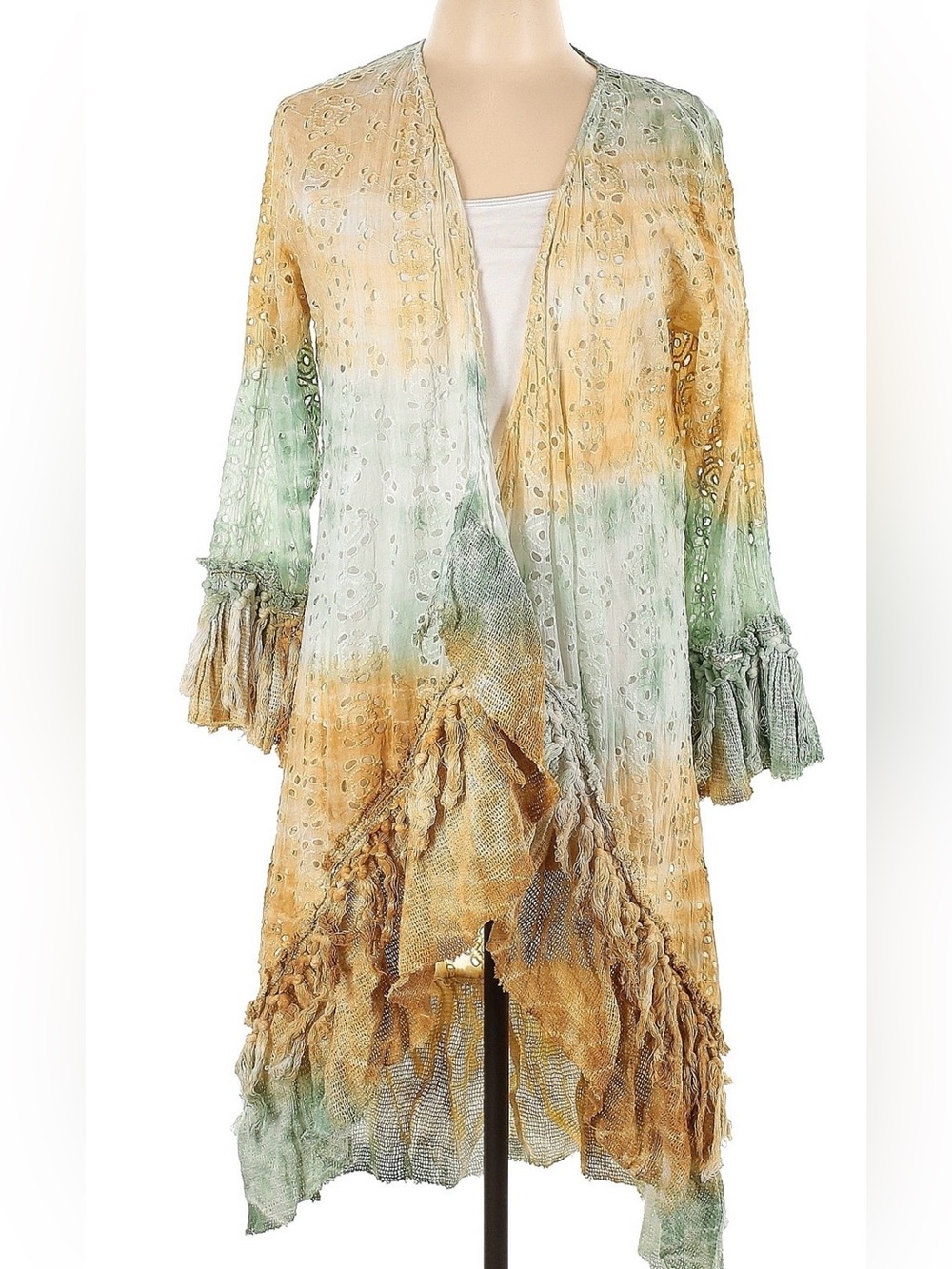 Tolani Collection ruffled kimono cardigan boho size Large